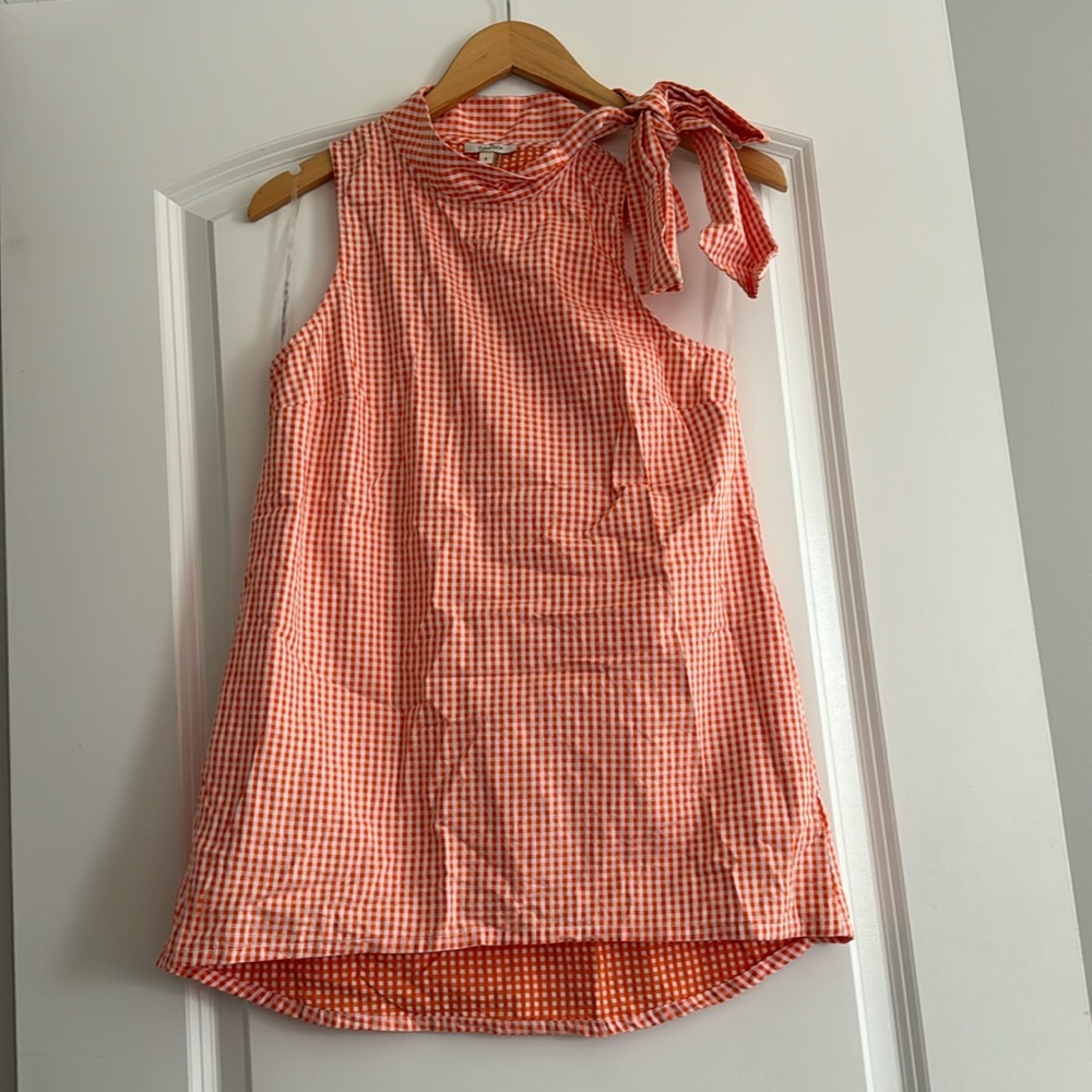 Tyler Boe Orange Gingham Top